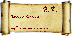 Nyeste Kadosa névjegykártya